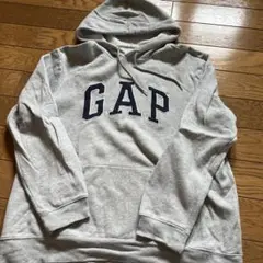 GAP グレー ロゴパーカー　L