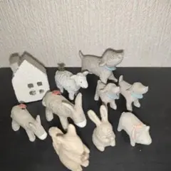 ガーデンマスコット動物と家10個まとめ売り