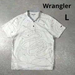 Wrangler　ポロシャツ　プリントロゴ　ホワイト　Lサイズ