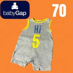 babyGap グレー Hi 5 ノースリーブ ロンパース 70