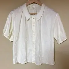 新品　ホワイト 半袖 パフスリーブ シャツ　白　大きい