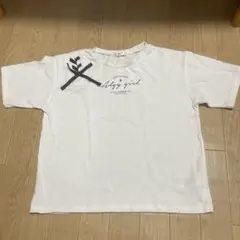 ホワイト グラフィックプリント Tシャツ