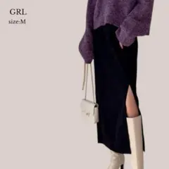 GRL グレイル　スリットロングタイトスカート サイドスリット　美品　黒