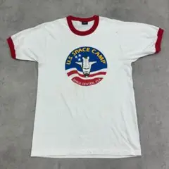 80s　リンガー　スペースシャトル　USA製　Tシャツ　古着　ホワイト　白　L
