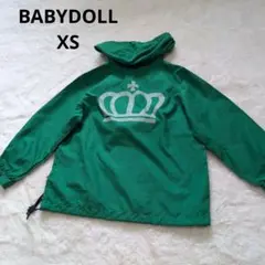 BABYDOLL　XS ナイロンパーカー　グリーン　ロゴ　王冠　美品