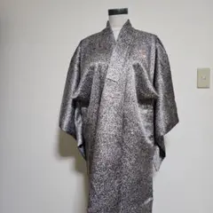 未使用着物　黒とシルバー