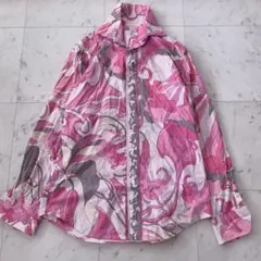 エミリオプッチ 総柄 長袖 シャツ メンズ ピンク系 マルチカラー