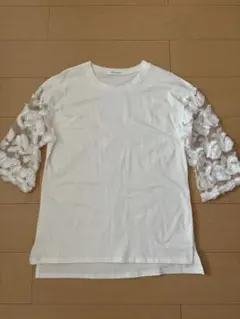 袖レース半袖Tシャツ