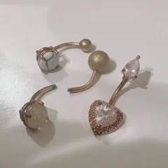 へそピアス4点まとめ売り　ボディピアス　14G