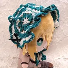 〈緑色×白色〉ぬい服　ヘッドドレス　にじぬい　ちびぐるみ