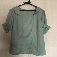半袖ブラウス　薄グリーン　Ｌサイズ