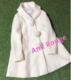 Ank Rouge ボンボンホワイト フード付きコート