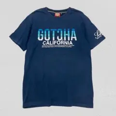 GOTCHA♡ビッグプリントTシャツ　ロゴ刺繍　メンズ　ネイビー　L