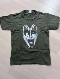 古着　バンT KISS Tシャツ オリーブ色