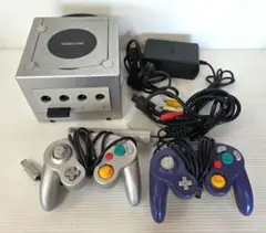 ゲームキューブ 本体 シルバー コントローラー2個付き マリオ