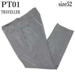 PT01トラベラー ストレッチ スラックス 52 2XL グレー ビジカジ