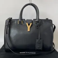 【美品】サンローラン カバスシック ハンドバッグ 2way カーフレザー 黒