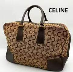 CELINE 馬車柄 ボストンバッグ ハンドバッグ キャンバス レザー