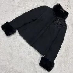 ジーザスディアマンテ リアルファー付きリボン ブラック m53217195375_1.jpg?1734358676