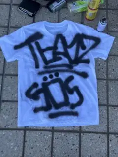 グラフィティプリント Tシャツ リメイクy2k skeat sk8 ストリート系