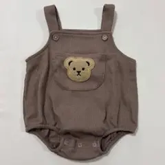 クマ刺繍ロンパース　サロペット70㎝