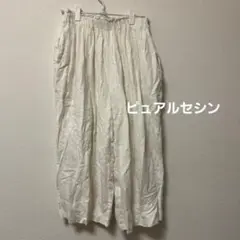 ピュアルセシン リネン混 カジュアルパンツ ダボパン