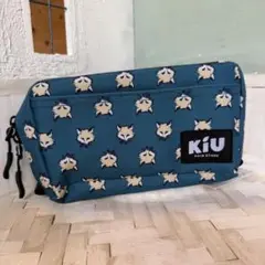 可愛い機能的な♡KIU♡撥水ポーチ♡キツネ柄♡コンパクト収納ペンケースやポーチに