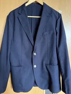 【美品】コムサイズム　メンズ　ジャケット　スーツ　紺色　ストライプ　XL