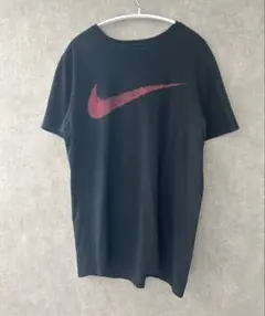 Nike ブラック Tシャツ スウッシュロゴ90s00s古着 ギザギザ ナイキ