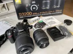 Nikon一眼レフカメラD3200 200mm ダブルズームキット ブラック