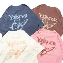 ヤンガーソング Tシャツ ホワイト×ターコイズブルー