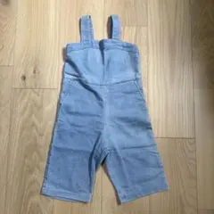 プティマイン　petitmain ライトブルー デニムオーバーオール
