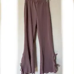 プリーツパンツ サイドリボン付き