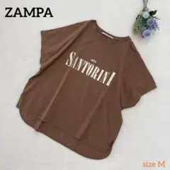 【ZAMPA ザンパ】箔プリントルーズTシャツ ブラウン　美品　Mサイズ