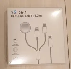 3in1 充電ケーブル 1.2m アップルウォッチ ライトニング USB-C