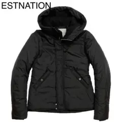 定価6.5万 ESTNATIONマットナイロンハイネックフードダウンジャケットS