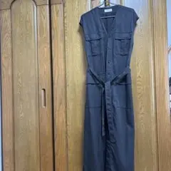 MACPHEE ノースリーブシャツワンピース ブラック