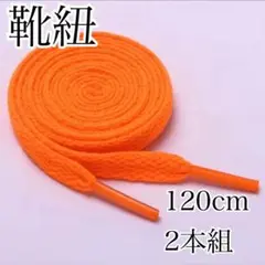 オレンジ スニーカー 靴紐 120cm 平紐 NIKE adidas vans