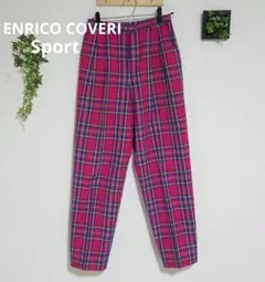 ENRICO COVERI チェック柄　スラックス　スポーツ　ピンク　カラフル