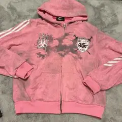 ピンク フルジップフーディ COZY