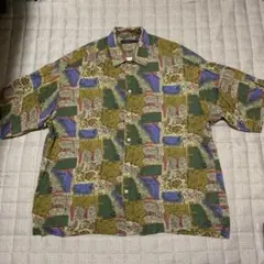 メンズ　柄　半袖　古着　Mサイズ