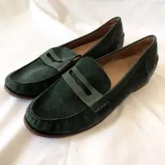 ★オシャレ コール ハーン ローファー 26cm スエード グリーン