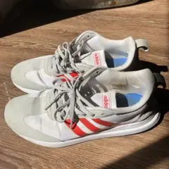 adidas ホワイト レッド スニーカー♪27cm