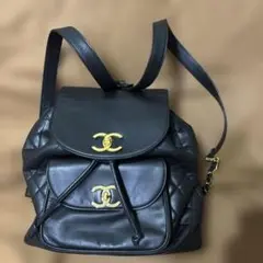 CHANEL ブラック キルティングバックパック