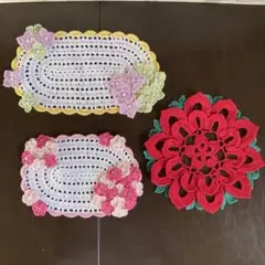 お花のドイリー 3種類セット 1セットのみの出品