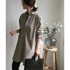 極美品✨　グレージュ❤️　アーバンリサーチドアーズ　コットンビッグシャツ