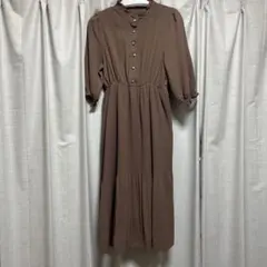 ブラウン ロングワンピース 七部