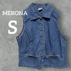 ✨️レア商品✨️MERONA 【S】デニムブルー ベスト 春夏