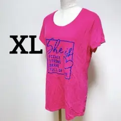 6-59 Tシャツ 【XL】メッセージプリント 可愛い 美品 おしゃれ