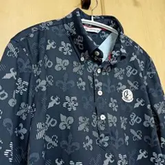 and per se 長袖シャツ M 総柄 ネイビー アンパスィ